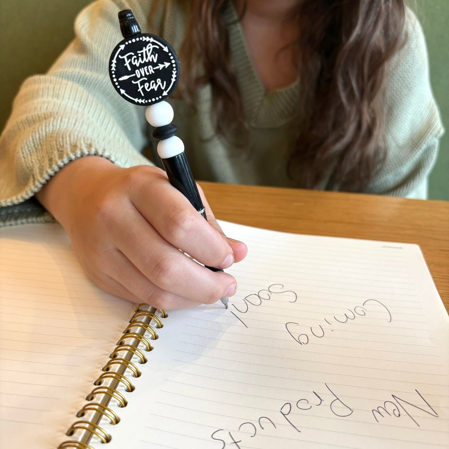 Faith Over Fear Beaded Pen