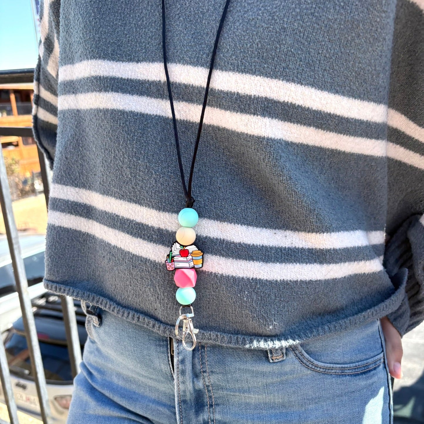 Teacher Essentials Silicone Beaded Lanyard