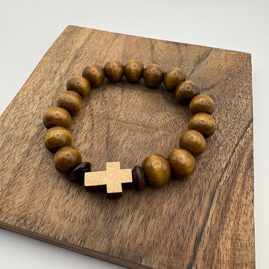 Timber Faith Cross Beaded Bracelet