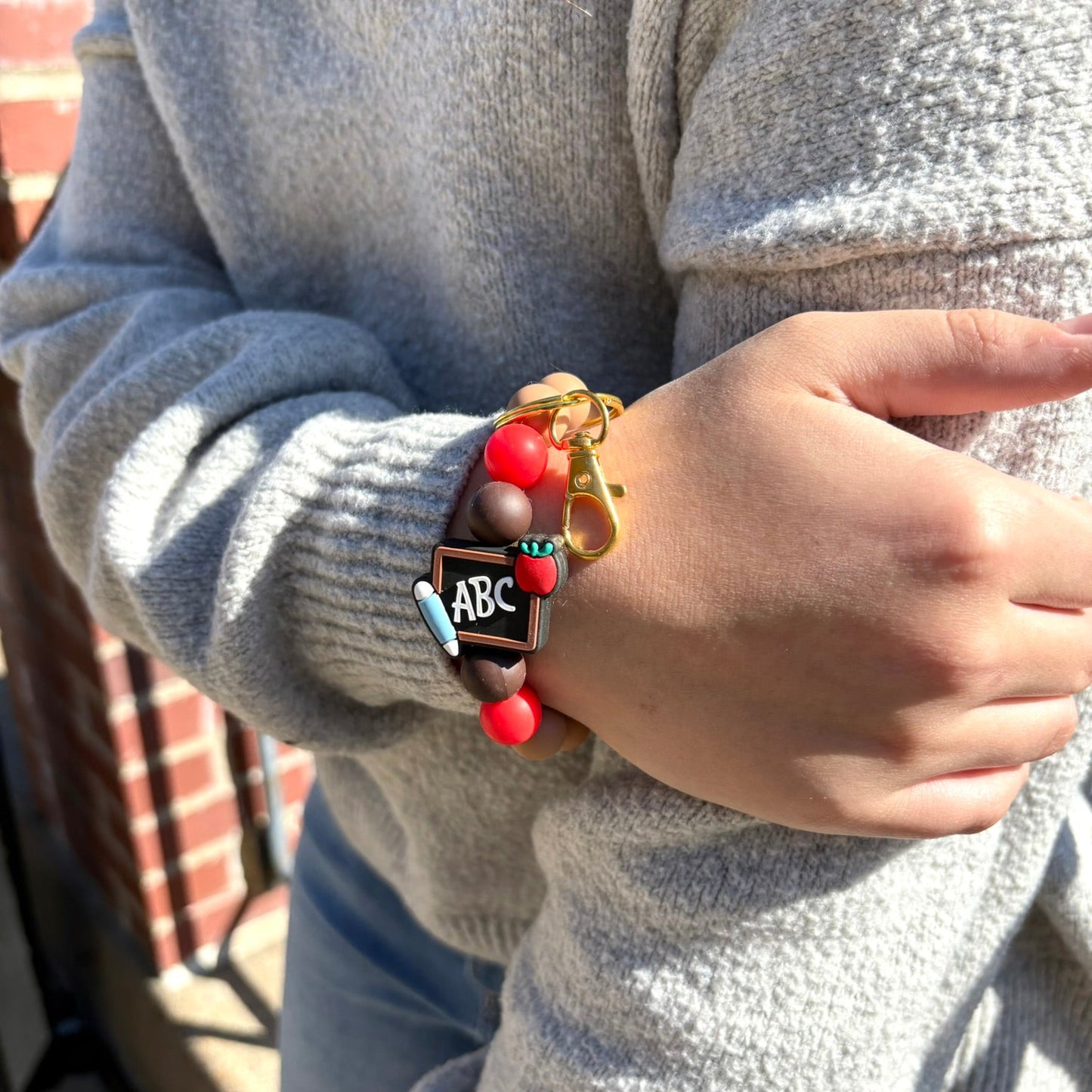 Chalkboard Silicone Beaded Wristlet