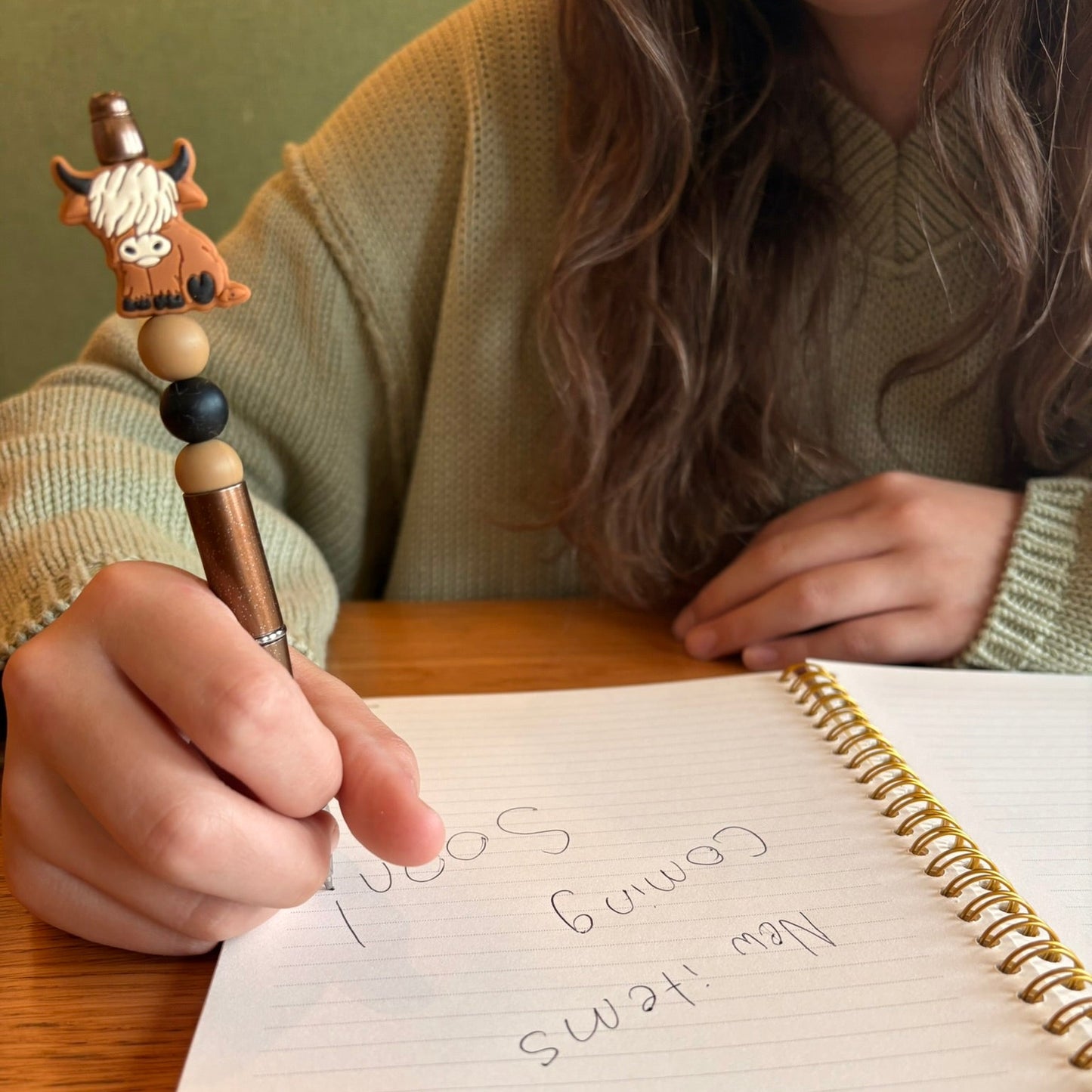 Highland Cow Beaded Pen