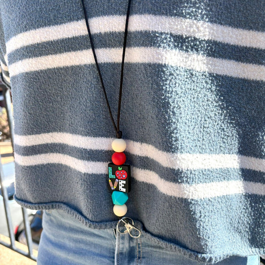 Love to Teach Silicone Beaded Lanyard
