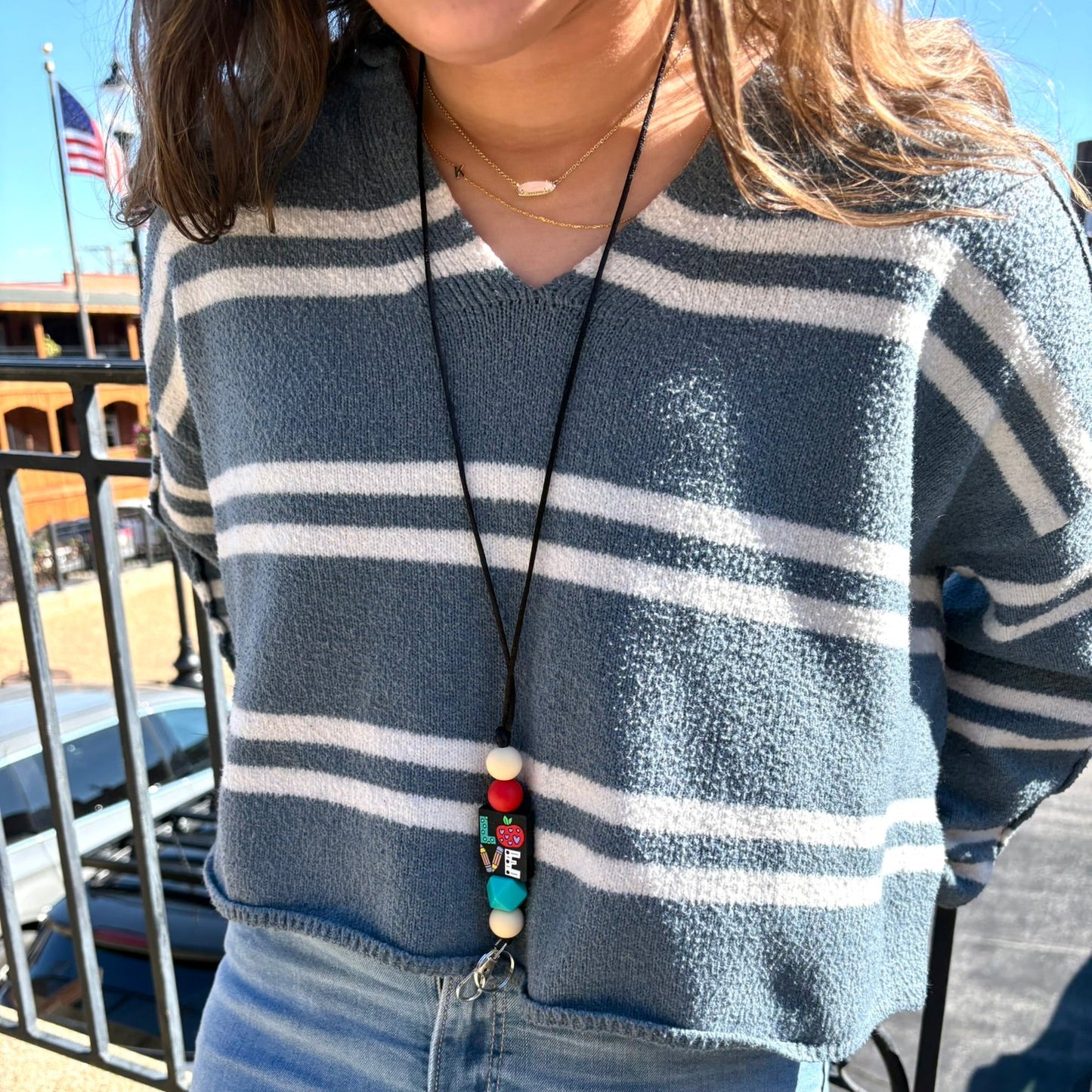 Love to Teach Silicone Beaded Lanyard