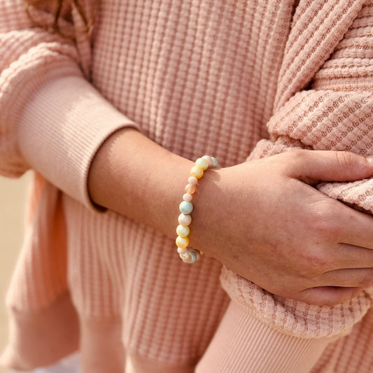 Pastel Sunrise Beaded Bracelet