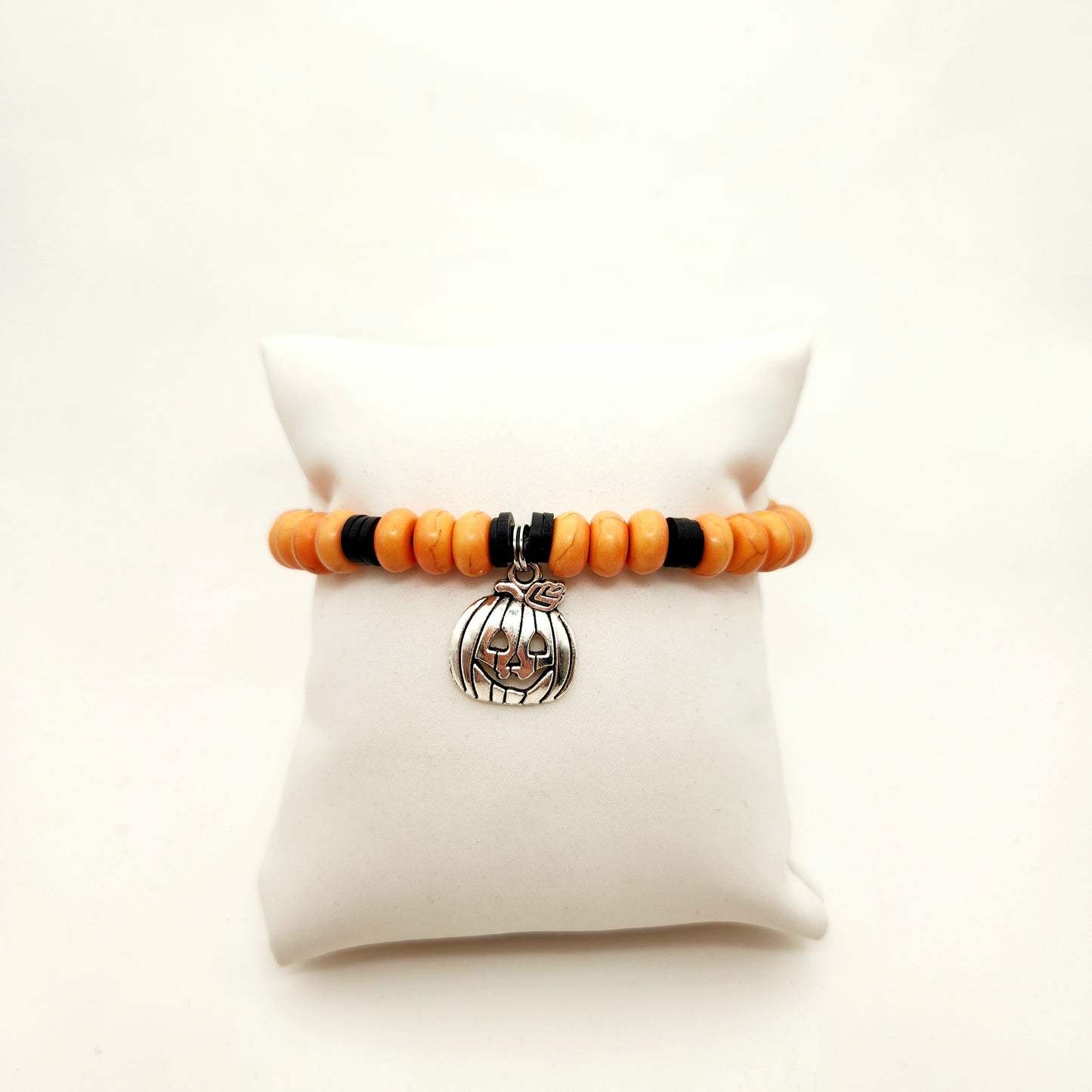 Pumpkin Beaded Charm Bracelet