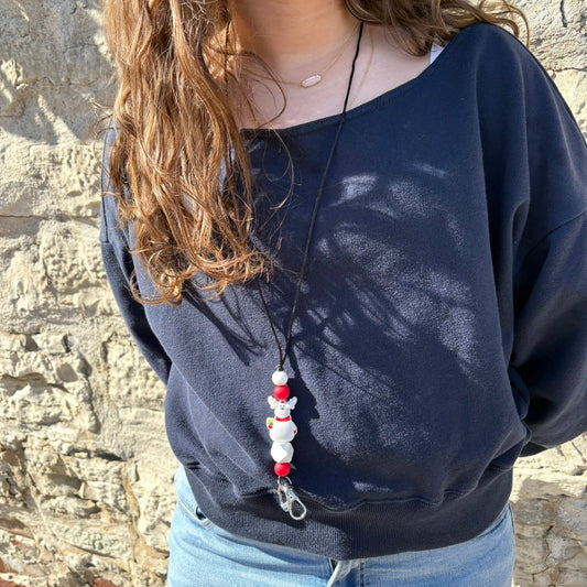 Reindeer Beaded Lanyard