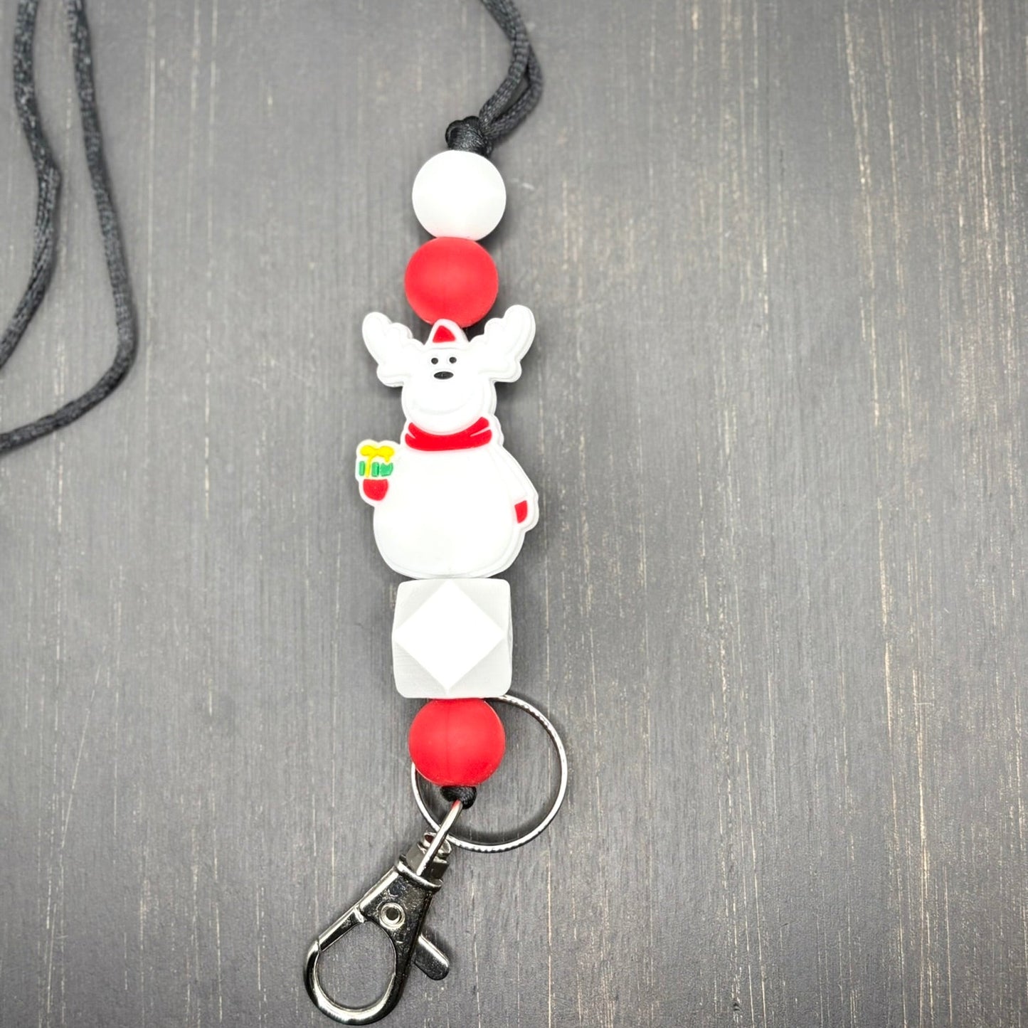 Reindeer Beaded Lanyard
