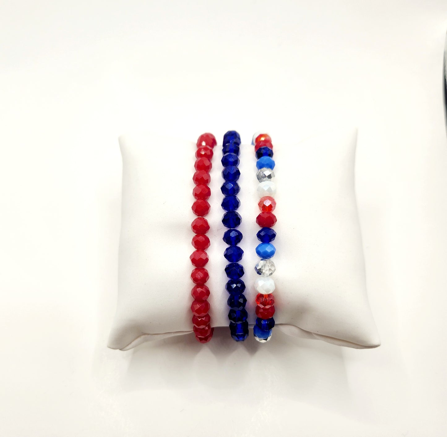 Patriotic Faceted 3pc Bracelet Set