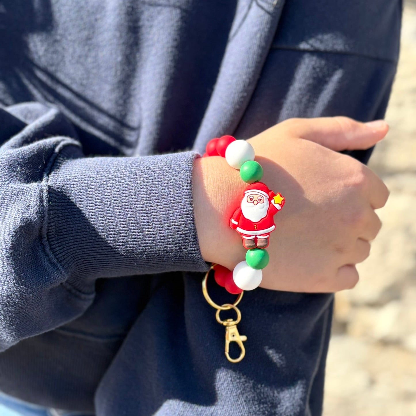 Santa Silicone Beaded Wristlet
