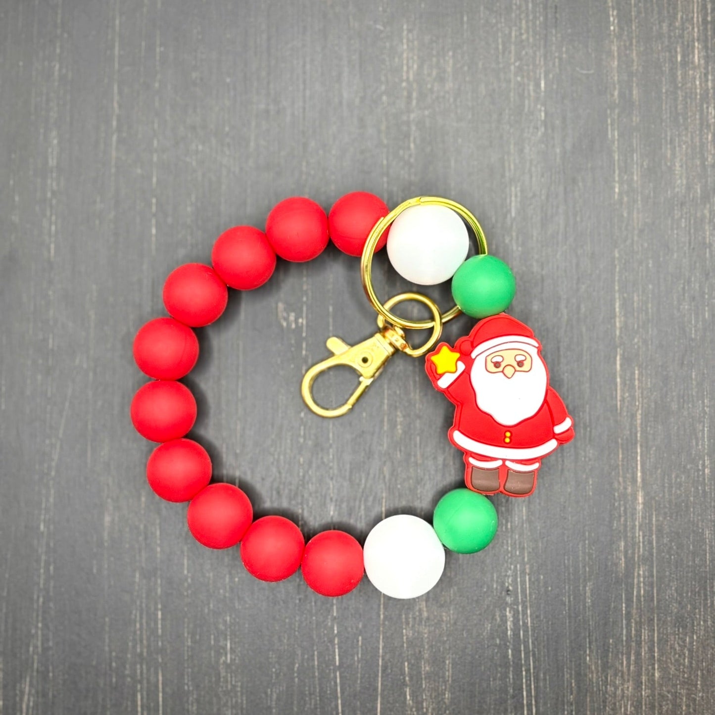 Santa Silicone Beaded Wristlet