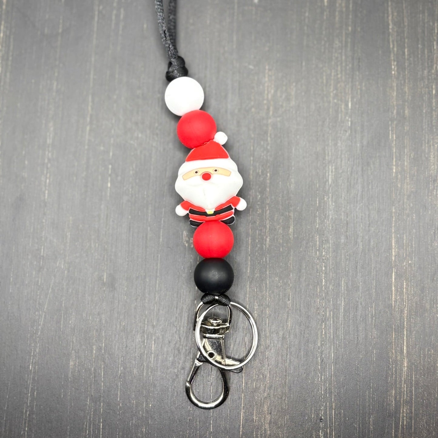 Santa Silicone Beaded Lanyard