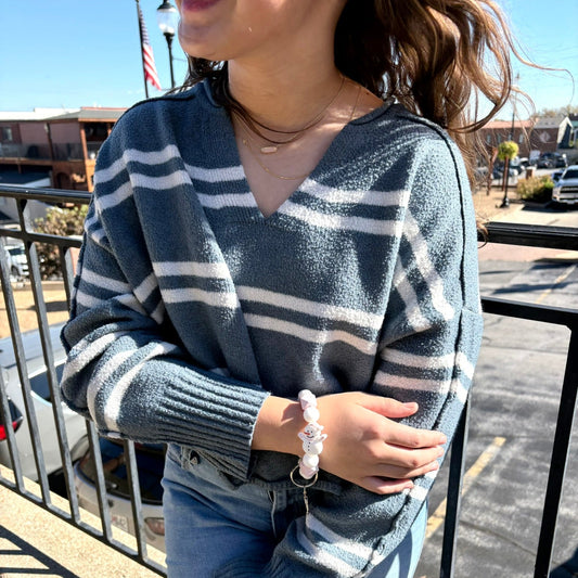 Snowman Silicone Beaded Wristlet