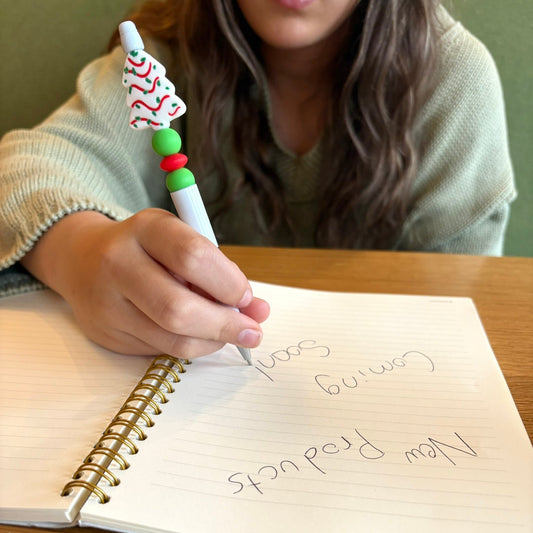 Christmas Tree Cake Beaded Pen